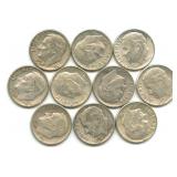 (10) U.S. Roosevelt Silver Dimes