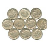 (10) U.S. Roosevelt Silver Dimes