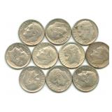 (10) U.S. Roosevelt Silver Dimes