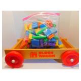* Vintage Wooden Block Wagon