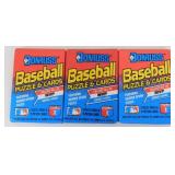 3 Sealed Wax Packs of 1989 Donruss Baseball Cards