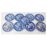* 9 Blue Willow Dinner Plates - Made in Japan