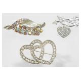 3 Vintage Brooches: No Missing Stones