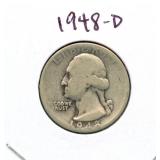 1948-D Washington Silver Quarter