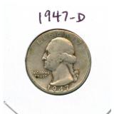 1947-D Washington Silver Quarter