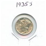 1935-S Mercury Silver Dime