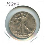 1920-D Walking Liberty Silver Half Dollar