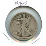 1918-S Walking Liberty Silver Half Dollar