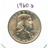 1960-D Franklin Uncirculated Silver Half Dollar