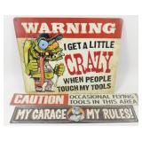 3 Metal Garage / Man Cave Signs