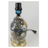 * Vintage Button Lamp - Works Great