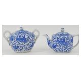* Blue Phoenix Lidded Double Handle Sugar Bowl &