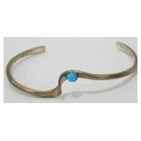 Sterling Turquoise Cuff Bracelet, Marked - 7.47g