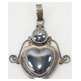 Large 925 Sterling Black Onyx Pendant, 22.06g -
