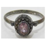 Vintage FAS925 Sterling Amethyst Ring Size