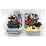 Plastic Tote Full of Lego Cars, Go Carts and Work