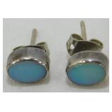 Sterling Silver Larimar Post Earrings