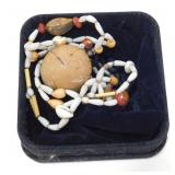 Boho Style Shell and Wood? Ball Necklace