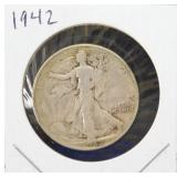 1942 Walking Liberty Silver Half Dollar