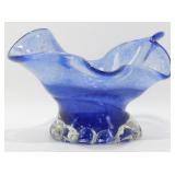 * Hand Blown Footed Bowl - Signed 1996 Dale L.