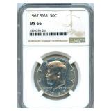 NGC MS 66 Special Mint Set 1967 Kennedy Silver