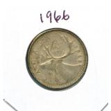1966 Canadian Silver Quarter