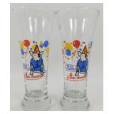 * (2) 1987 Spuds MacKenzie Beer Glasses