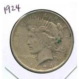 1924 Peace Silver Dollar