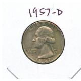 1957-D Washington Silver Quarter
