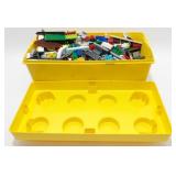 Large Yellow Lego Container Filled with Legos,