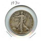 1934 Walking Liberty Silver Half Dollar