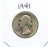 1941 Washington Silver Quarter