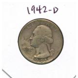 1942-D Washington Silver Quarter