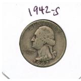 1942-S Washington Silver Quarter