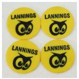 4 Vintage Lanning Red Owl Zinger Chips - Westby,