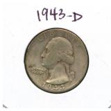 1943-D Washington Silver Quarter