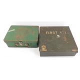 * Two Old Metal Boxes with Contents - Some