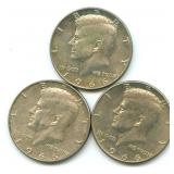 (3) 1966 Kennedy Silver Half Dollars - 40% Silver