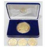 4 Coins: Large Buffalo Copy Coin in Original Box,