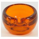 * Viking Glass Persimmon Color Orb Ashtray -
