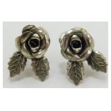 Sterling Flower Screwback Earrings by Beau