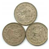 Group of 3 Mexico Silver Pesos
