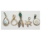Group of 5 Sterling Silver Charms - 7.31 grams