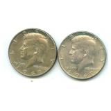 Pair of 1967 Kennedy Silver Half Dollars - 40%