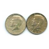 Pair of 1967 Kennedy Silver Half Dollars - 40%