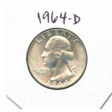 1964-D Washington Silver Quarter