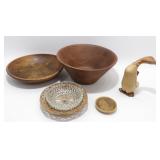 * Wood Dï¿½cor - Bowls, Duck plus Wicker & Crystal