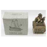 Metal Sculpture of Turtle Ship - Asian Theme,