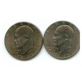 Pair of 1976 Bicentennial Eisenhower Dollars