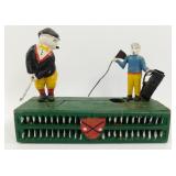 Vintage Working Cast Iron Golf Bank